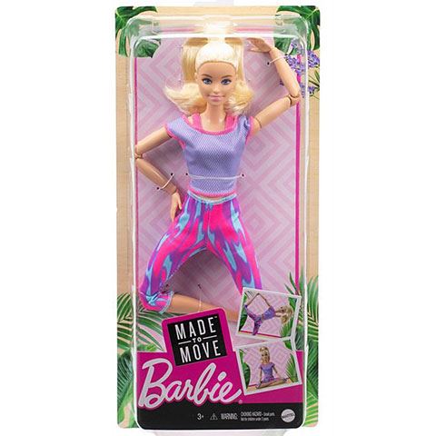 Mattel Barbie: hajlékony jógababa szőke hajjal lila ruhában (FTG80/GXF04)