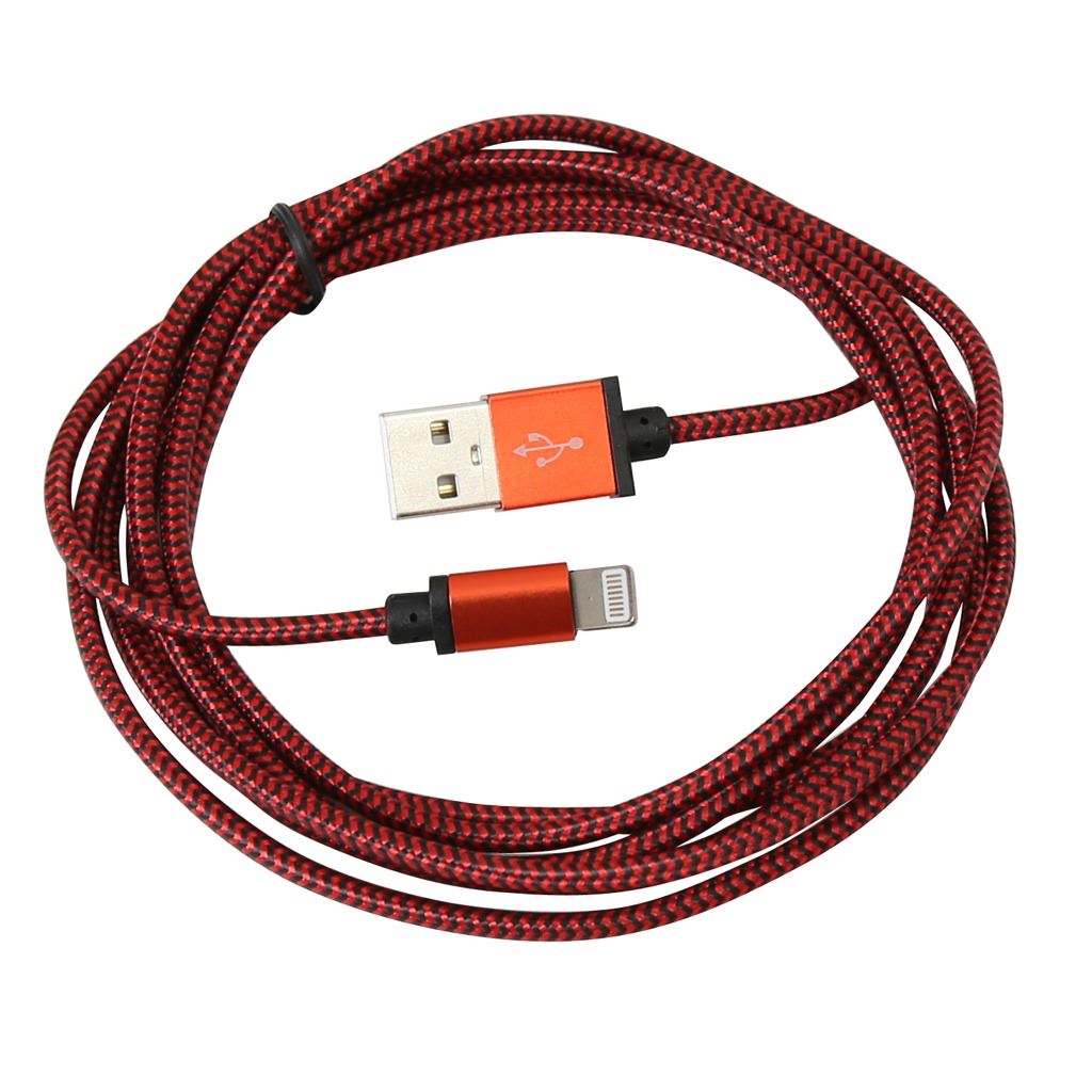 Platinet Braided Lightning - USB kábel 2m piros (123115)