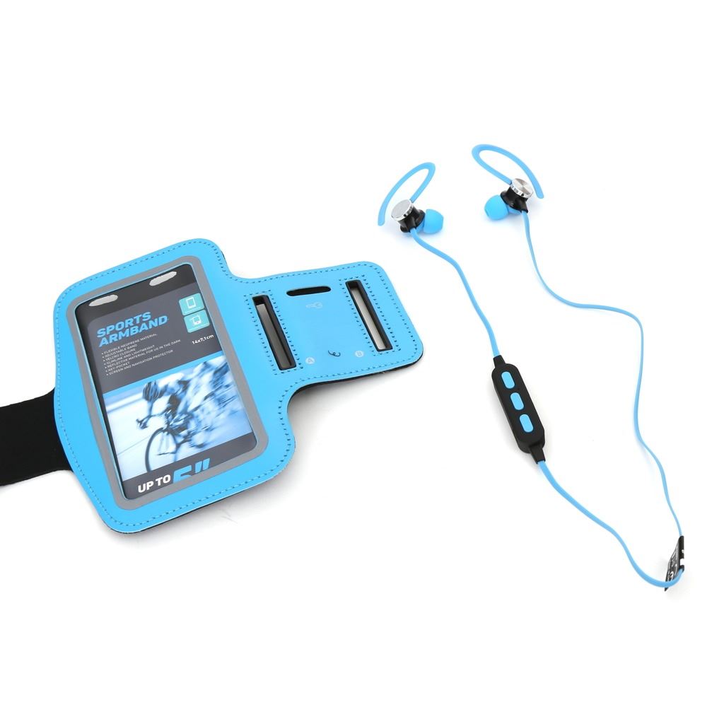 Platinet Bluetooth headset mellékelt karpánttal, Kék (43676)