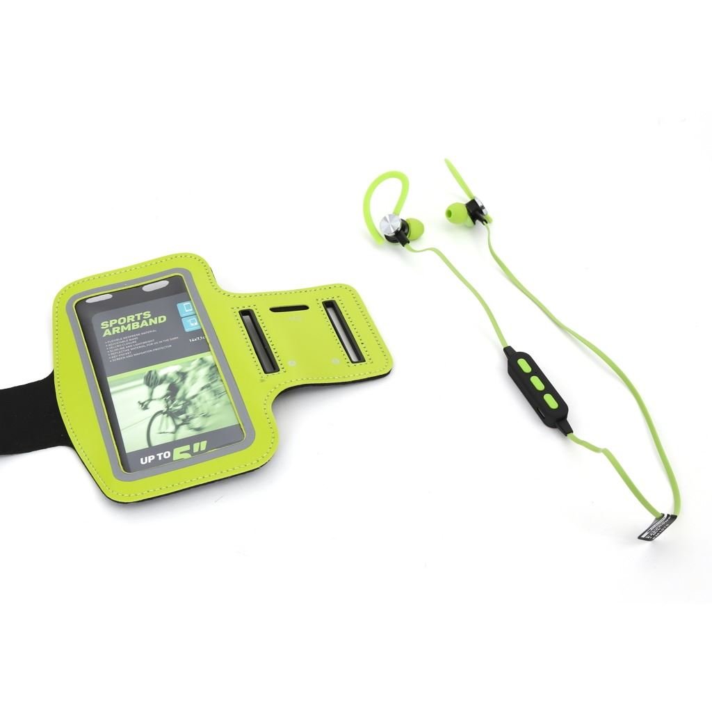Platinet Bluetooth headset mellékelt karpánttal, Zöld (43676)