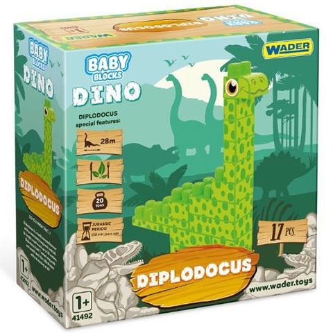 Wader Baby Bloks: Diplodocus építőjáték szett 17db-os (41493)