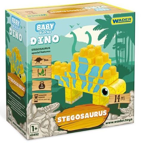 Wader Baby Bloks: Stegosaurus építőjáték szett 14db-os (41495)