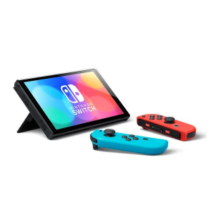 Nintendo Switch (OLED modell) Neon K&eacute;k &eacute;s Neon Piros Joy-Con kontrollerrel (NSH007)