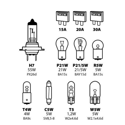 Lampa 12V H7 izzókészlet 11 db (0158158)