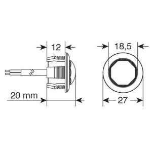 Lampa süllyeszthető LED süllyeszthető 12/24V, sárga (0141484)