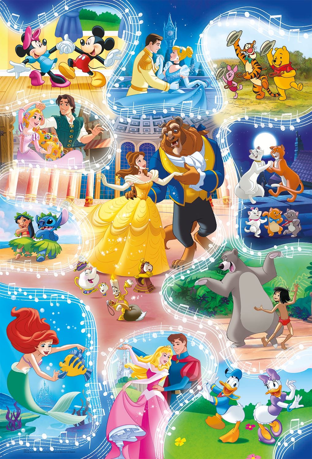 Clementoni Disney mesehősök tánca Supercolor 24db-os Maxi puzzle (24204)