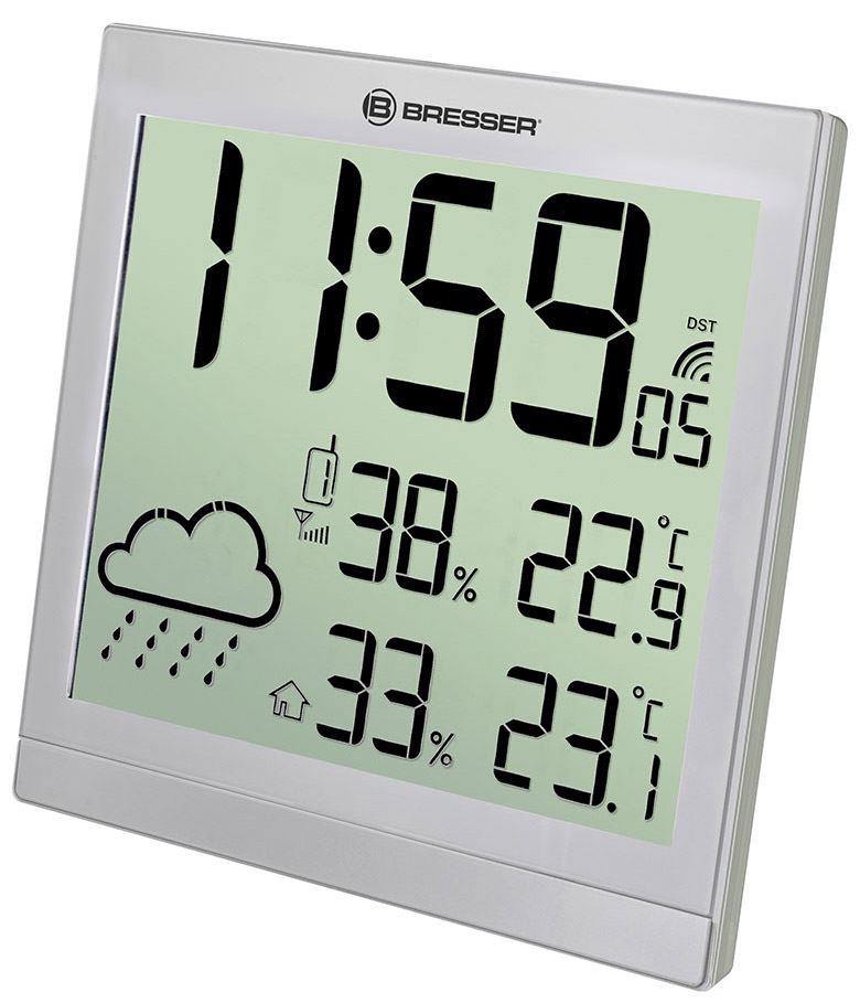 Bresser TemeoTrend JC LCD RC időjárás állomás (falióra) ezüst (73269)