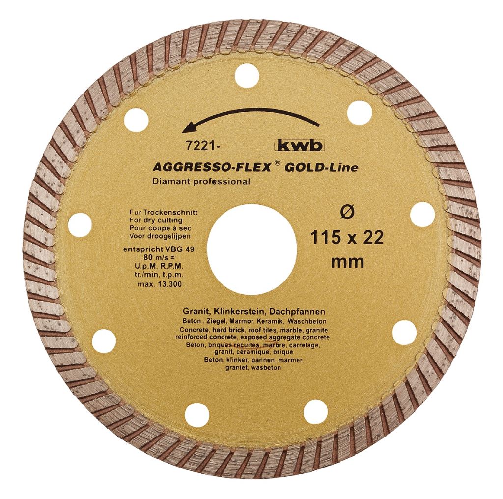 KWB PROFI GOLD-LINE AGGRESSO-FLEX DIAMANT CUTING DISC 115x22.23x10.0x2.1mm (49722140)