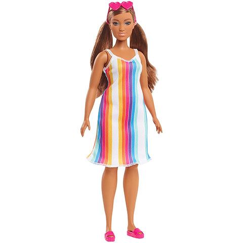 Mattel Barbie 50. évfordulós Malibu baba csíkos ruhában (GRB35/GRB38)