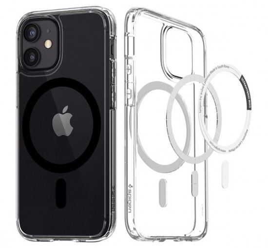 Spigen Crystal Hybrid Apple iPhone 12 Pro Max Magsafe tok átlátszó-fekete (ACS03025)