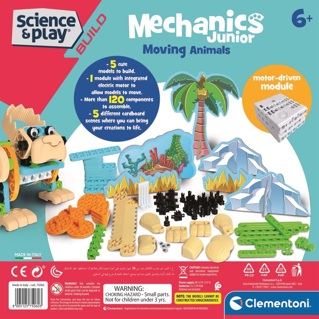 Clementoni Science & Play: Mechanikai laboratórium Junior - Állatok játék szett (75060TE) 