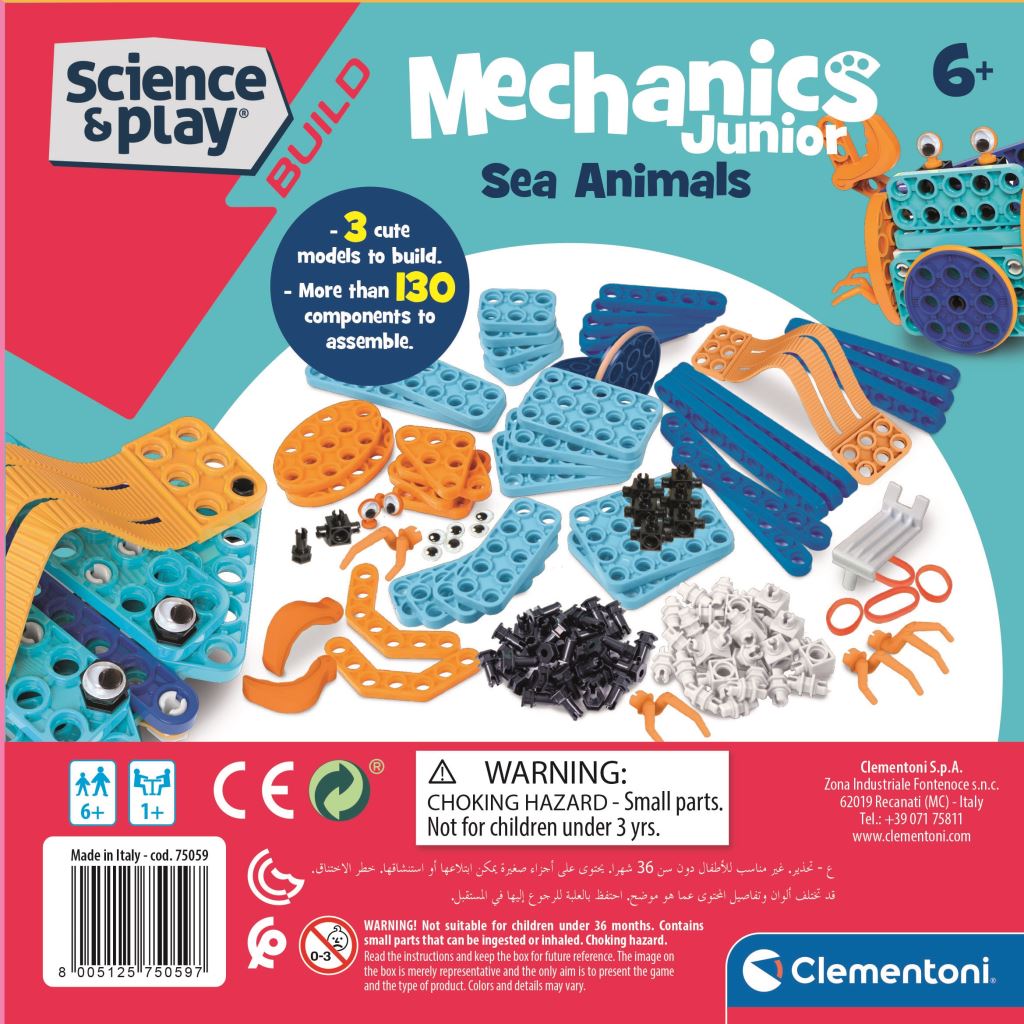 Clementoni Science & Play: Mechanikai laboratórium Junior - Tengeri állatok játék szett (75059TE) 