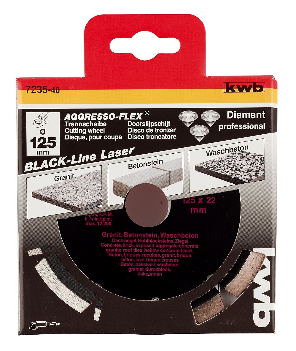 KWB PROFI BLACK-LINE AGGRESSO-FLEX DIAMANT CUTING DISC 125x22.23x10.0x1.9mm (49723540)