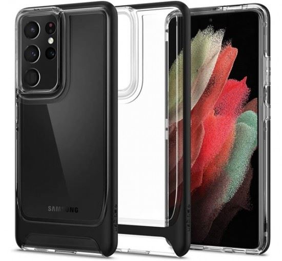 Spigen Neo Hybrid Crystal Samsung G998 Galaxy S21 Ultra Black tok, fekete (ACS02358)
