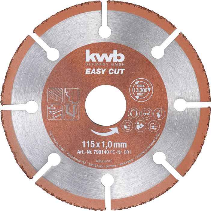 KWB PROFI EASY CUT TCG CARBIDE CUTTING DISC 115x22.23x1.0mm (49790140)