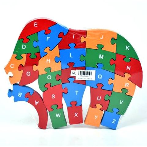 Magic Toys ABC fa oktató elefántos puzzle (MKL089915)