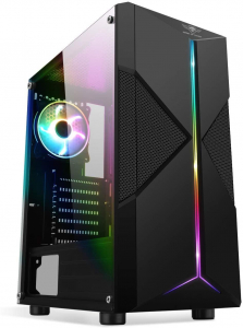 Spirit Of Gamer Clone 3 RGB t&aacute;p n&eacute;lk&uuml;li ablakos h&aacute;z fekete (8001RA)