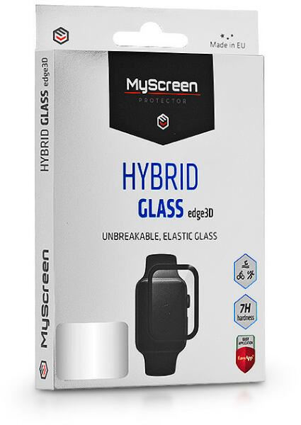 MyScreen Apple Watch Series 6/SE (44 mm) üveg képernyővédő fólia - Protector Hybrid Glass Edge 3D - 1 db/csomag - fekete (LA-1878)
