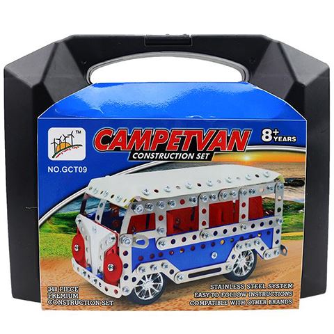 Magic Toys Campervan busz modell fém építőjáték szett bőröndben (MKL524597)