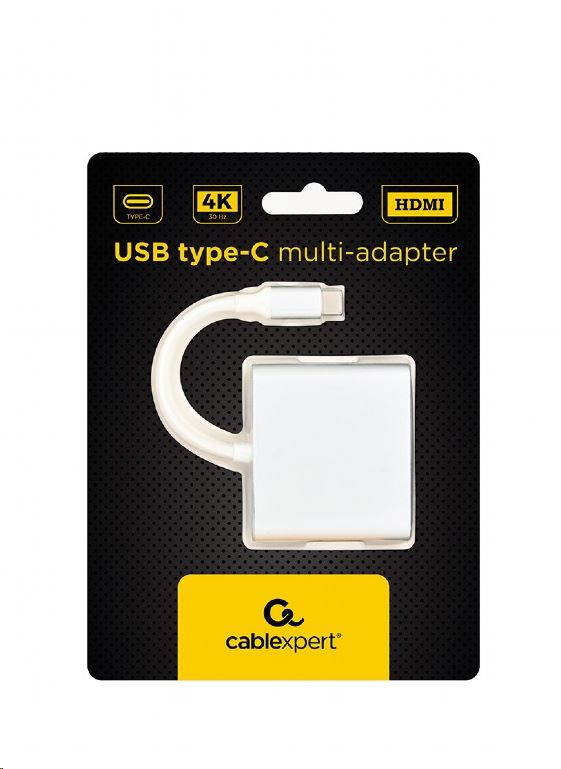 Gembird Cablexpert USB-C -> HDMI + USB-C + USB-A adapter ezüst (A-CM-HDMIF-02-SV)