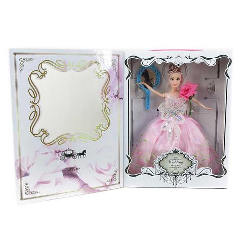 Magic Toys Rózsaszín menyasszonyi ruhás baba kiegészítőkkel (MKL438962)