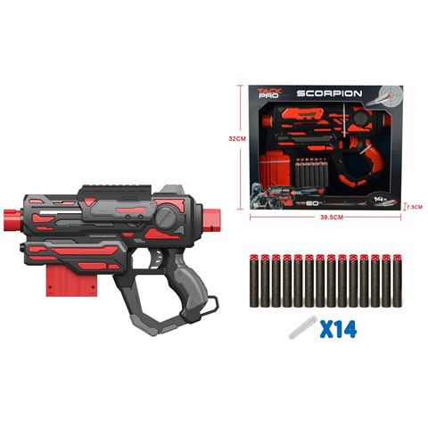 Magic Toys Scorpion fekete-piros szivacslövő fegyver tölténnyel (MKL620546)