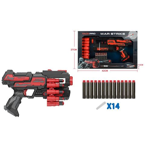 Magic Toys War Strike fekete-piros szivacslövő fegyver tölténnyel (MKL620528)