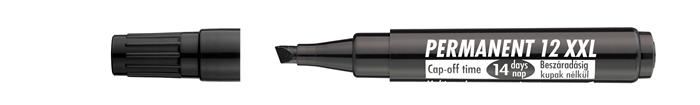 Alkoholos marker, 1-4 mm, vágott, ICO "Permanent 12 XXL", fekete (TICP12XFK)