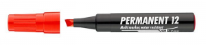 Alkoholos marker, 1-4 mm, vágott, ICO "Permanent 12", piros (TICP12P)