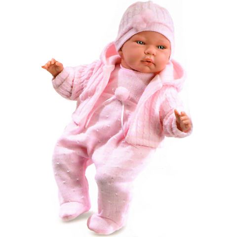 Llorens: Újszülött síró baba rózsaszín ruhában 40 cm-es (74006)