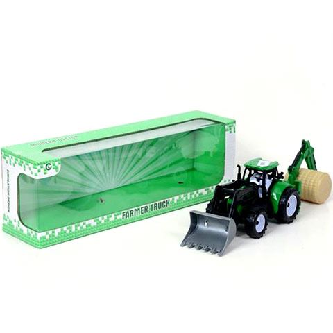Magic Toys Farm traktor markolóval és szénabálával (MKK141972)