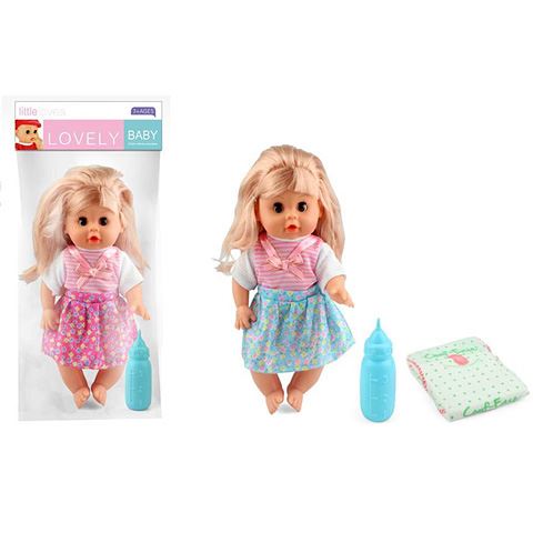 Magic Toys Pislő baba masnis ruhában kiegészítőkkel (MKL333968)