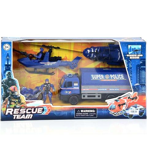 Magic Toys Rescue Team rendőségi játék szett motorral (MKK393513)