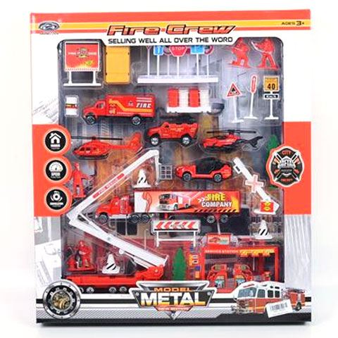 Magic Toys Tűzoltósági játékszett benzinkúttal és kiegészítőkkel (MKL154355)