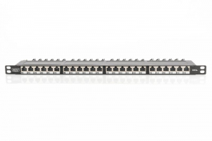 Digitus DN-91624S-SL-EA patch panel 24 port 0.5U 19" CAT6a árnyékolt fekete