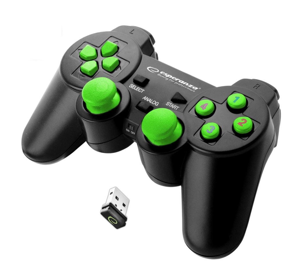 Esperanza EGG108G Gladiator vezeték nélküli gamepad fekete-zöld
