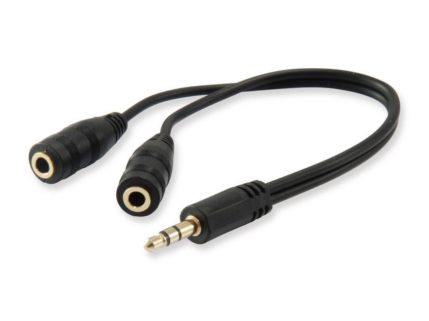 Equip audio elosztó kábel fekete 13cm (147941)