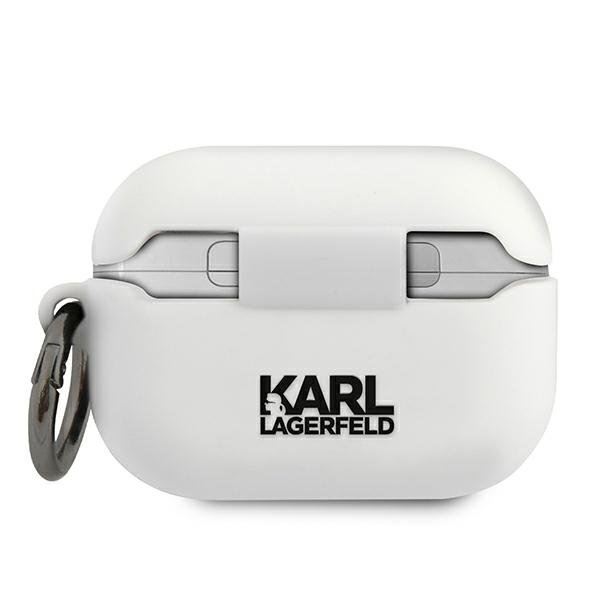 Karl Lagerfeld Silicone Ikonik AirPods Pro tok fehér (KLACAPSILGLWH)