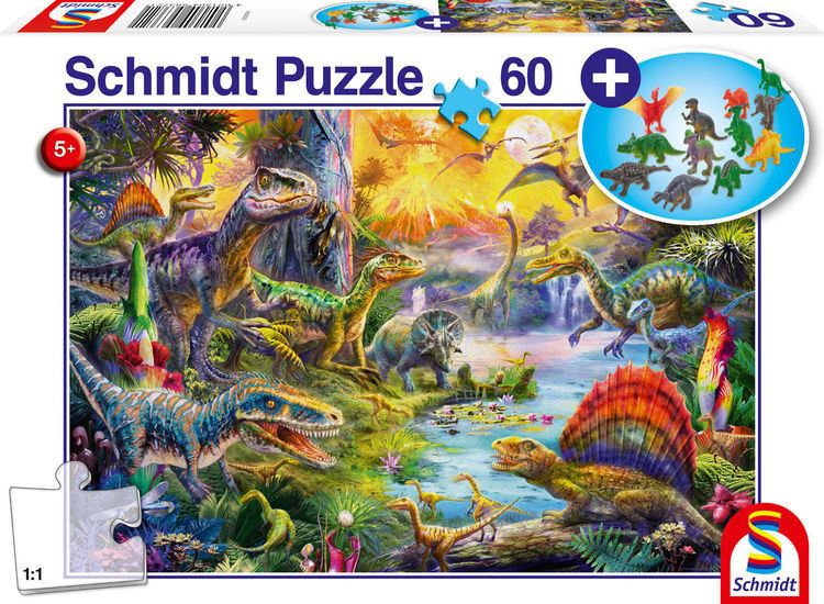 Schmidt Dinoszaurusz figurák, 60 db-os puzzle (56372)