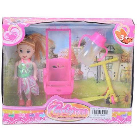 Magic Toys Sandra baba pink babakocsival, rollerrel és kiegészítővel (MKK139488)
