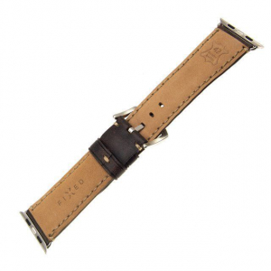 FIXED Berkeley Apple Watch 42mm/44mm bőrszíj sötétbarna, ezüst csat, barna varrás (FIXBERW-BRWSL)