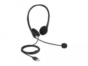 Delock sztereó headset fekete (27179)