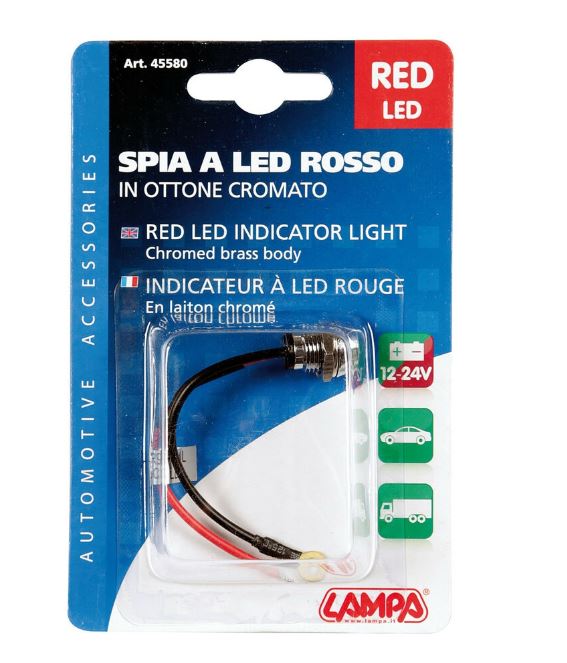 Lampa 12/24V LED menetes jelzőfény, piros színű (0145580)