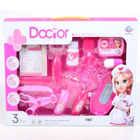 Magic Toys Pink orvosi játékszett ollóval, kórlappal és kiegészítőkkel (MKL538286)