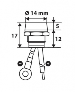 Lampa 12/24V LED menetes jelzőfény, piros színű (0145580)