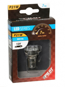 Lampa 12V BA15S 11 LED dióda, fehér színű bliszter, (0158370)