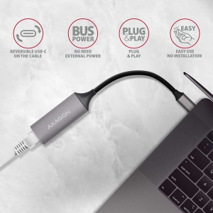 Axagon USB-C 3.2 Gigabit Ethernet h&aacute;l&oacute;zati adapter (ADE-TRC)