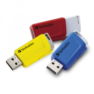 Pen Drive 16GB Verbatim Store 'n' Click USB 3.2 Gen 1 piros-k&eacute;k-s&aacute;rga 3db/cs (49306)