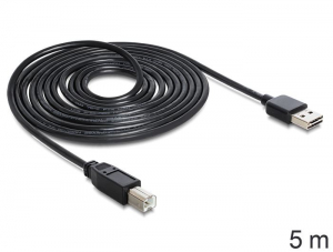 Delock 85553 USB-A 2.0 --> USB-B k&aacute;bel 5m fekete
