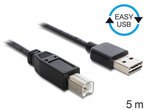 Delock 85553 USB-A 2.0 --> USB-B k&aacute;bel 5m fekete